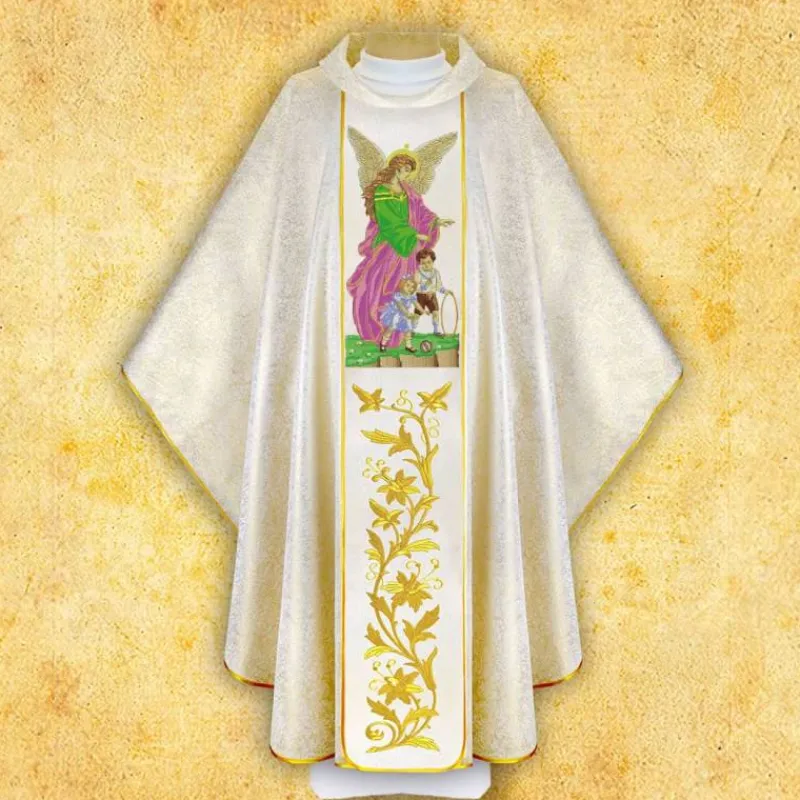 New Articles Religieux JP Ange Gardien chasuble avec motif brodée