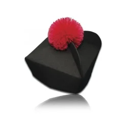 Best Articles Religieux JP Barrette noir avec pompon coloré 3 cornes -