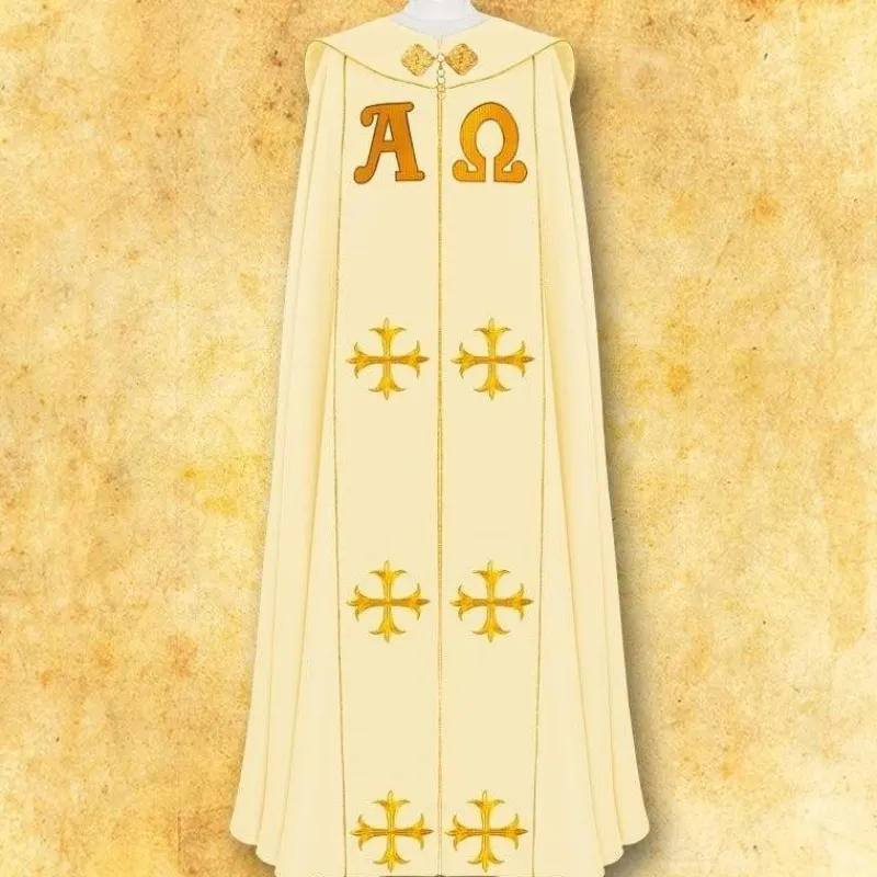 Best Sale Articles Religieux JP Chape liturgique Alfa omega