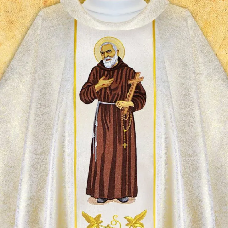 Cheap Articles Religieux JP chasuble avec motif Padre Pio