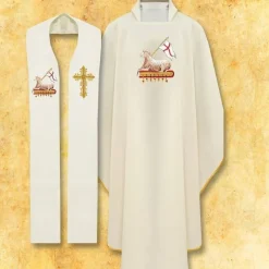 Sale Articles Religieux JP Chasuble avec étole avec motif Agneau Dieu
