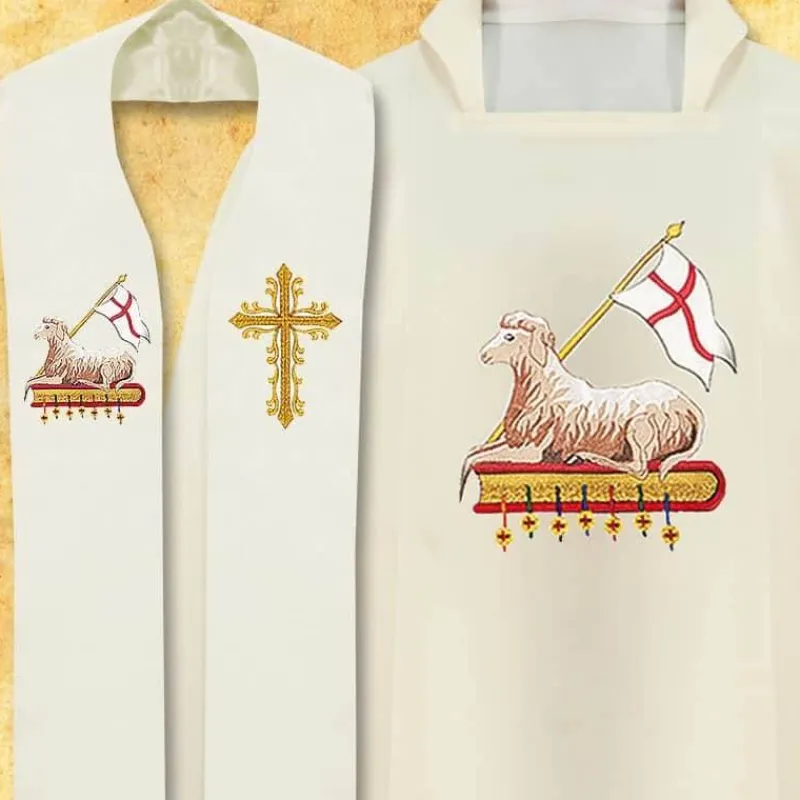 Sale Articles Religieux JP Chasuble avec étole motif Pâques