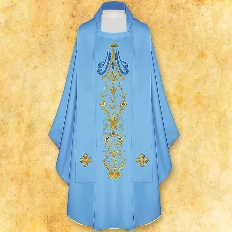 Best Sale Articles Religieux JP Chasuble Blue pour messe