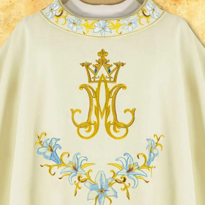 Cheap Articles Religieux JP chasuble brodée avec motif mariale