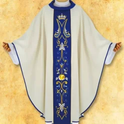 Flash Sale Articles Religieux JP chasuble brodée avec motif Mariale
