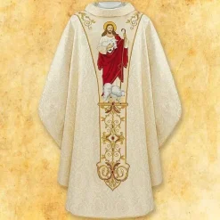 Hot Articles Religieux JP chasuble liturgique avec jesus ressuscite