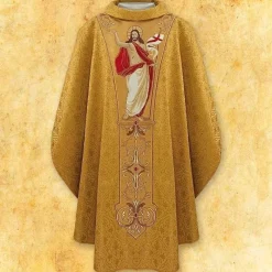 New Articles Religieux JP chasuble liturgique avec jesus ressuscite