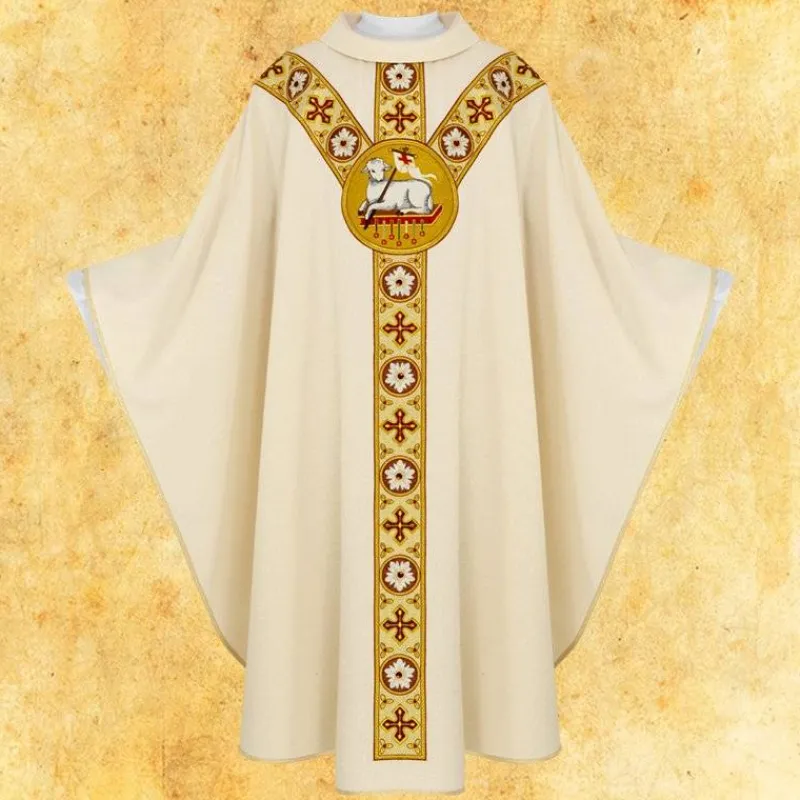 Best Sale Articles Religieux JP chasuble liturgique avec motif Agneau Dieu
