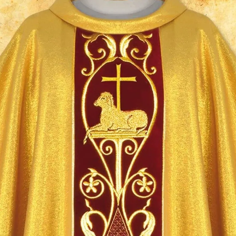 Clearance Articles Religieux JP Chasuble liturgique avec motif Agneau Dieu