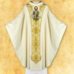 Hot Articles Religieux JP chasuble liturgique avec motif saint joseph