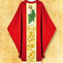New Articles Religieux JP Chasuble liturgique avec visage brodée saint Jude