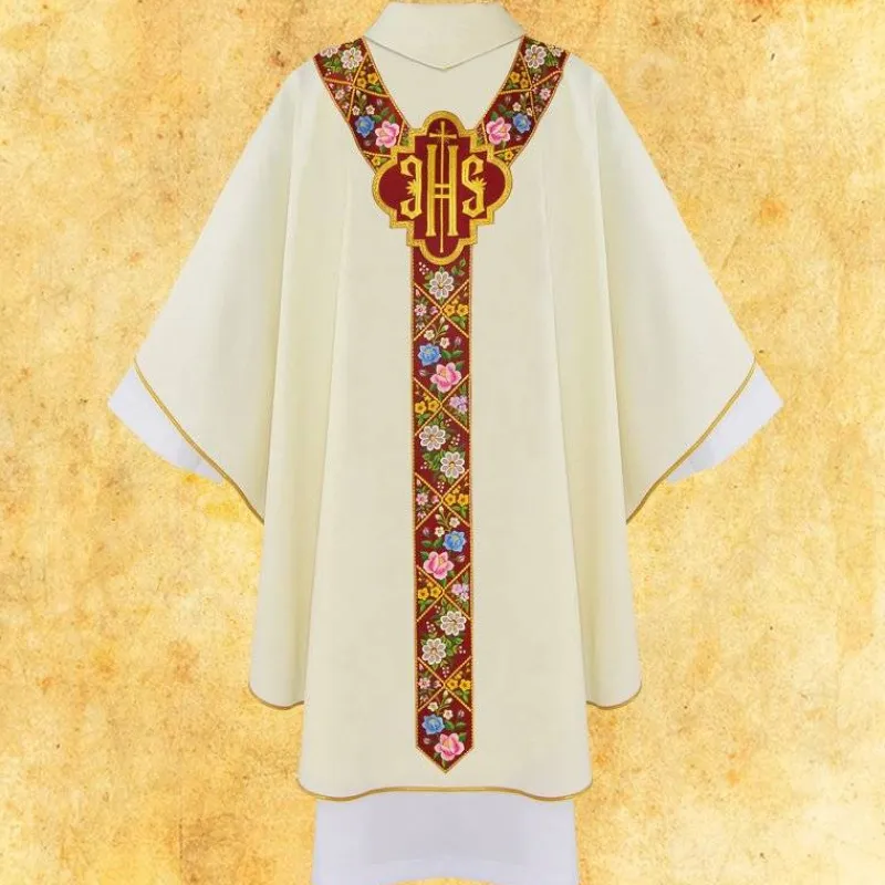 Best Sale Articles Religieux JP Chasuble liturgique brodée avec motif Jesus Christ