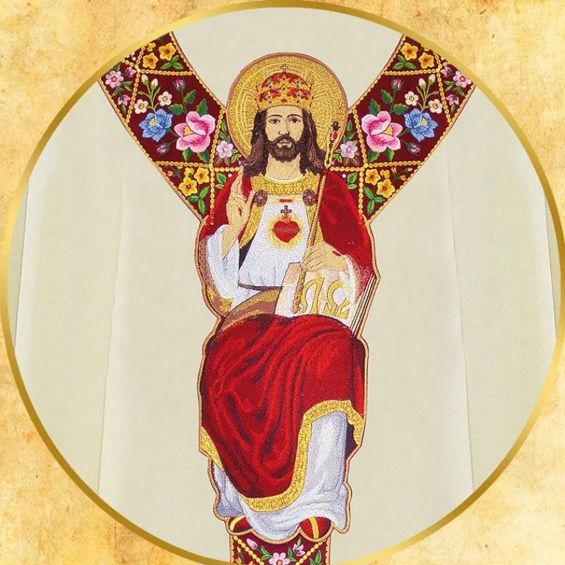 Best Sale Articles Religieux JP Chasuble liturgique brodée avec motif Jesus Christ