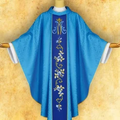 Shop Articles Religieux JP Chasuble liturgique jacquard blue