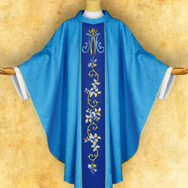 Shop Articles Religieux JP Chasuble liturgique jacquard blue