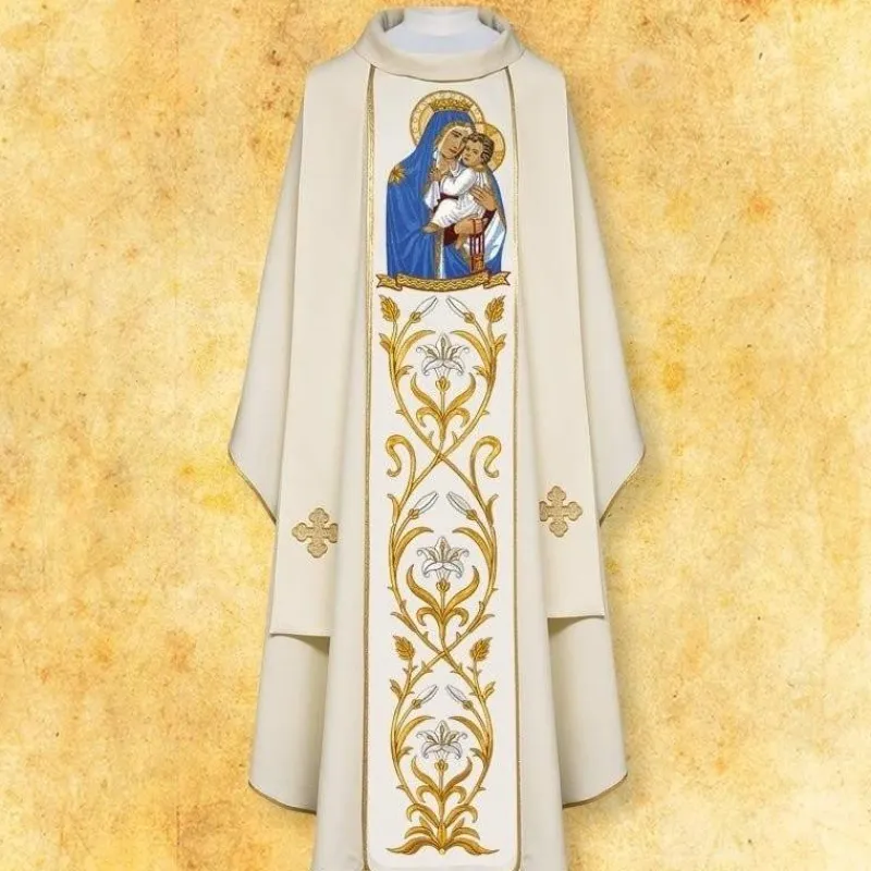 Hot Articles Religieux JP chasuble liturgique Mariale
