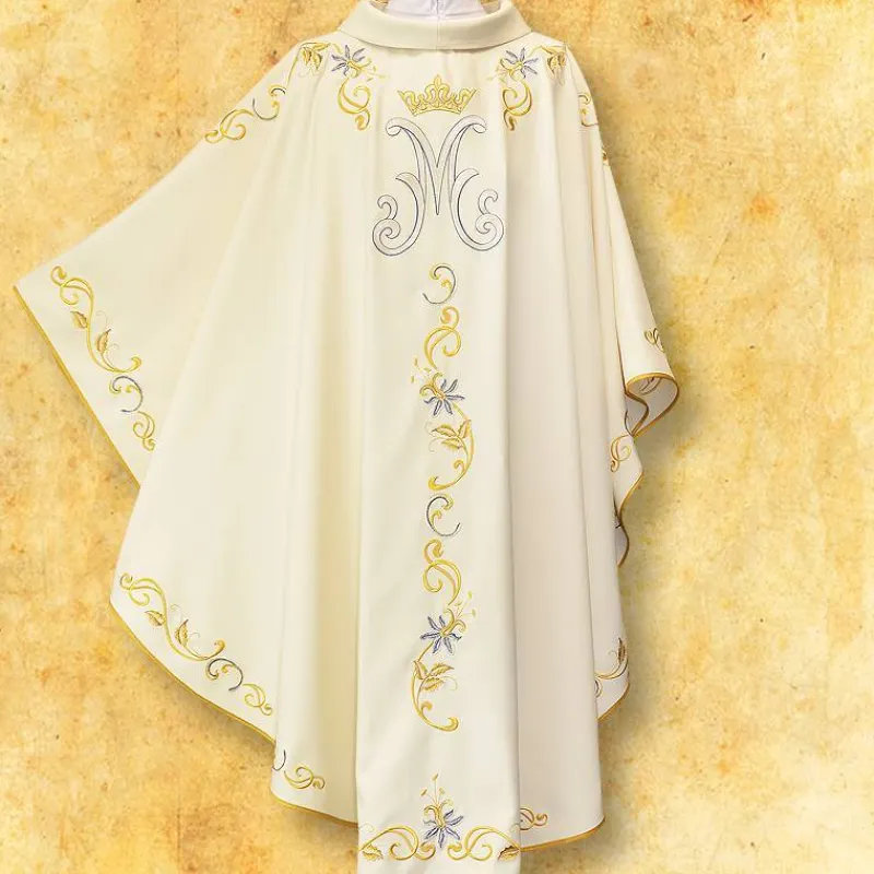 Shop Articles Religieux JP Chasuble liturgique mariale brodée
