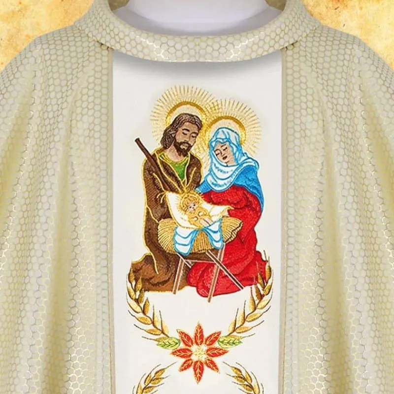 Store Articles Religieux JP chasuble liturgique motif etoile de Noël