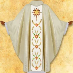 Store Articles Religieux JP chasuble liturgique motif etoile de Noël
