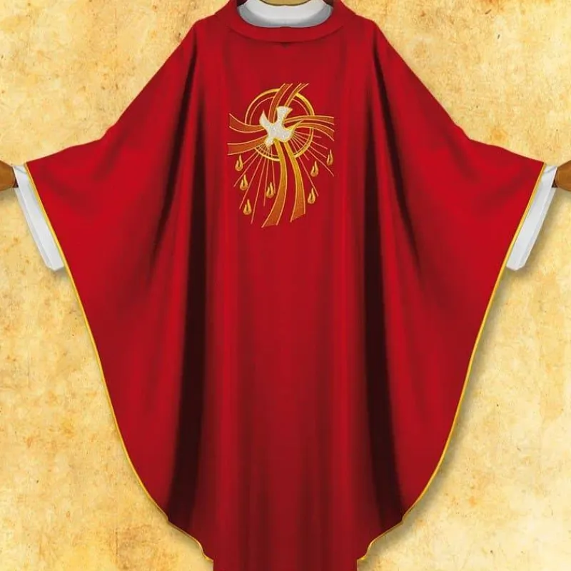 Cheap Articles Religieux JP Chasuble liturgique rouge Saint Esprit