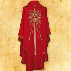 Sale Articles Religieux JP Chasuble liturgique rouge saint esprit