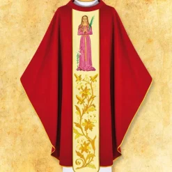 Hot Articles Religieux JP Chasuble liturgique visage Sainte Philomène
