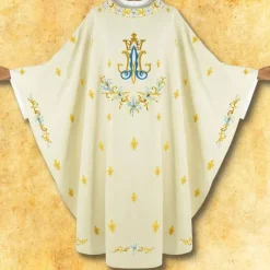 Flash Sale Articles Religieux JP Chasuble Mariale brodée avec motif Lilium
