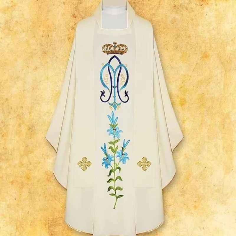 Hot Articles Religieux JP Chasuble Mariale Royale Ave Maria