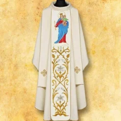 New Articles Religieux JP Chasuble Marie Reine du Monde