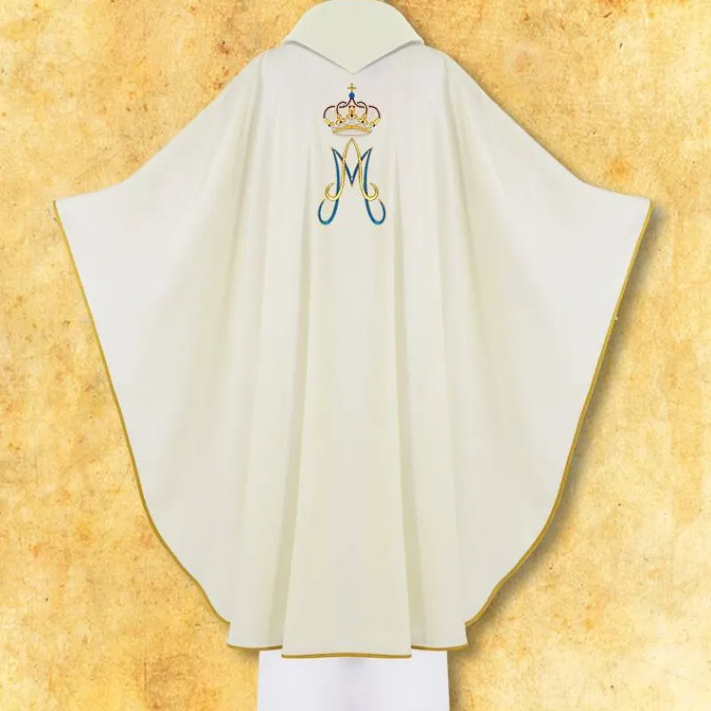 Outlet Articles Religieux JP chasuble motif Mariale pas cher