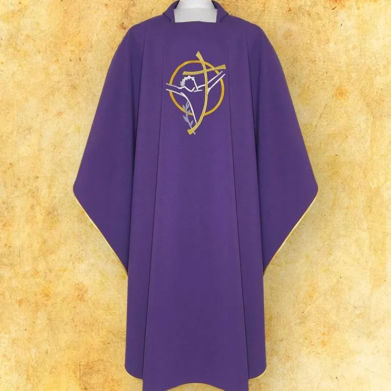 Clearance Articles Religieux JP chasuble violet pour messe hommage