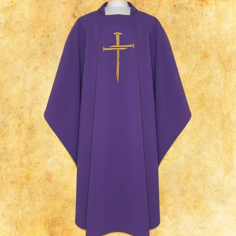 Clearance Articles Religieux JP chasuble violet pour messe hommage