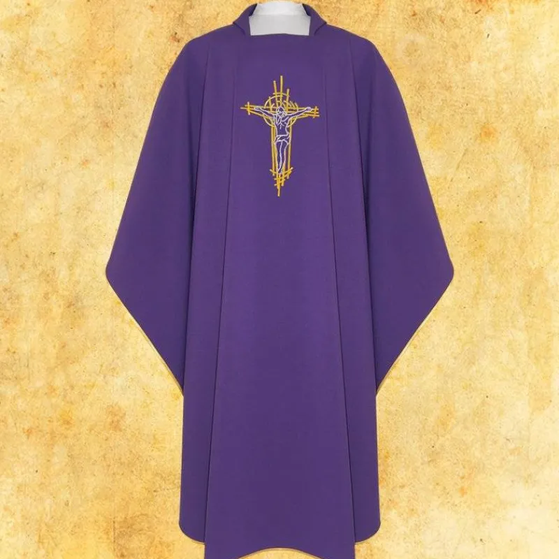 Clearance Articles Religieux JP chasuble violet pour messe hommage
