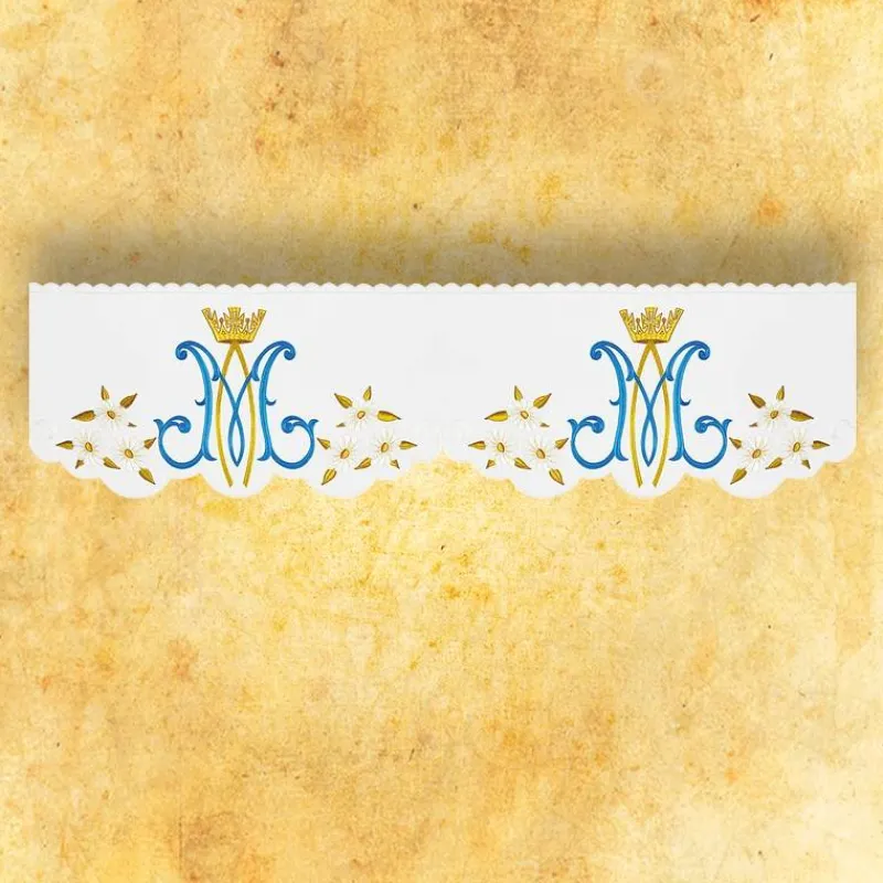 Best Sale Articles Religieux JP dentelle brodée mariale