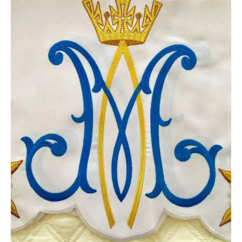 Best Sale Articles Religieux JP dentelle brodée mariale