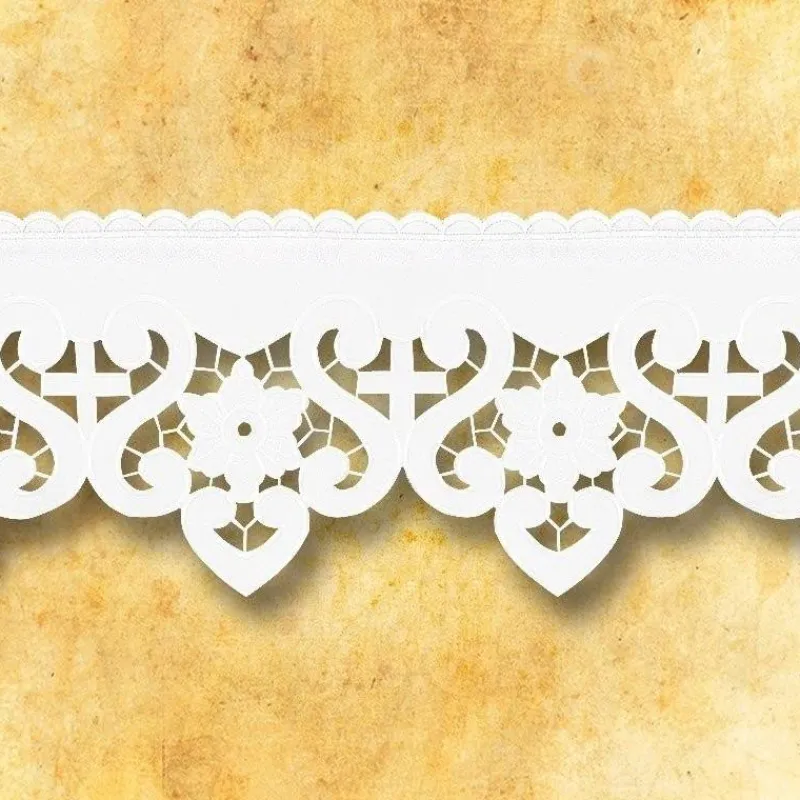 Online Articles Religieux JP dentelle brodée richelieu blanc pour église