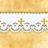 Hot Articles Religieux JP dentelle brodée richelieu et fil dorée