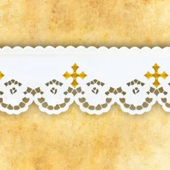 Hot Articles Religieux JP dentelle brodée richelieu et fil dorée
