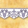Sale Articles Religieux JP dentelle brodée violet