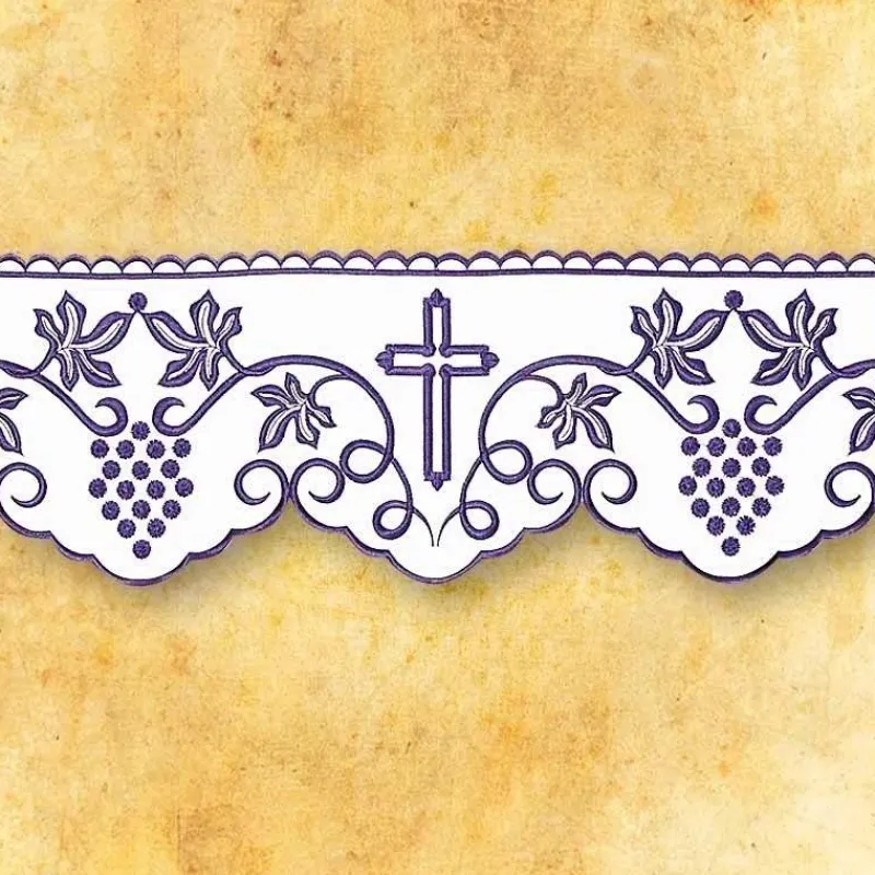 Sale Articles Religieux JP dentelle brodée violet