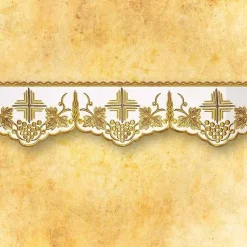 Clearance Articles Religieux JP Dentelle-brodéé-Or-marron