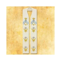 Hot Articles Religieux JP Etole liturgique pour Prêtre motif Mariale