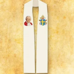 Fashion Articles Religieux JP Etole pour prêtre motif Jean Paul II