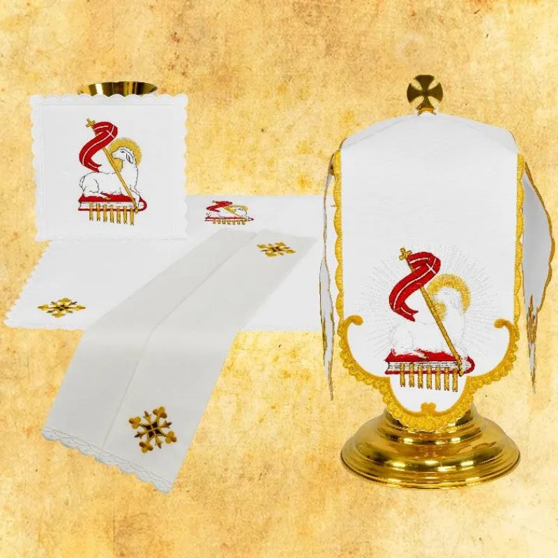 Shop Articles Religieux JP linge d'autel agnus dei brodée