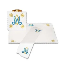 Flash Sale Articles Religieux JP linge d'autel brodée complet mariale