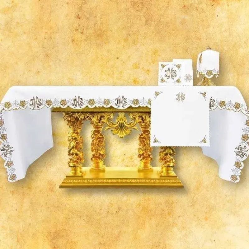 Discount Articles Religieux JP nappe autel brodée dorée