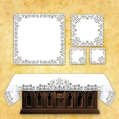 Best Articles Religieux JP Nappe avec broderie Richelieu gravée au laser - complet