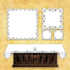 Clearance Articles Religieux JP Nappe avec broderie Richelieu gravée au laser - complet