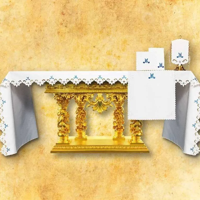 Hot Articles Religieux JP nappe brodée pour autel à église motif mariale