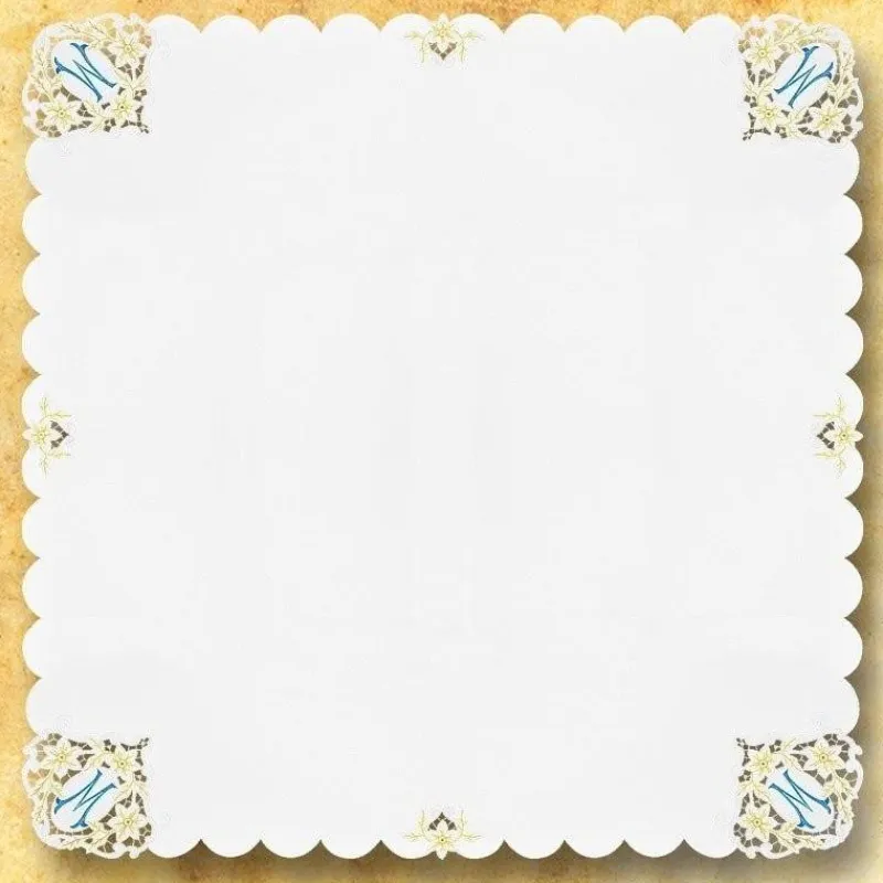 Hot Articles Religieux JP nappe carre brodée mariale pour église